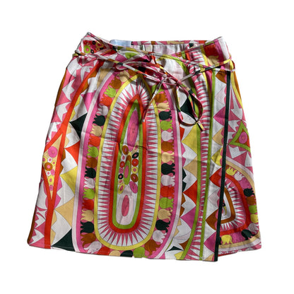 Emilio Pucci Multi Pattern Wrap Knee Length Skirt