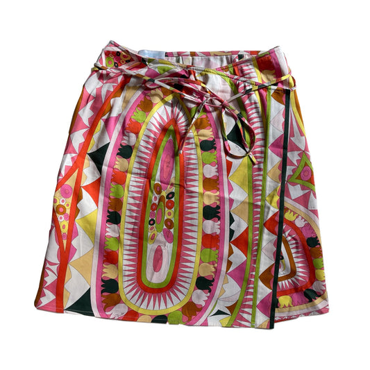 Emilio Pucci Multi Pattern Wrap Knee Length Skirt