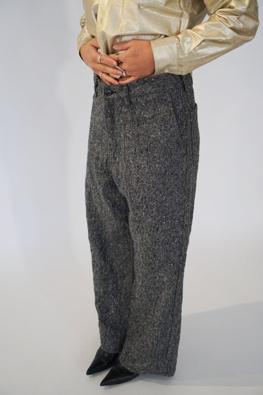 Tricot Comme Des Garcons Grey Melange Wool Wide Leg Pants