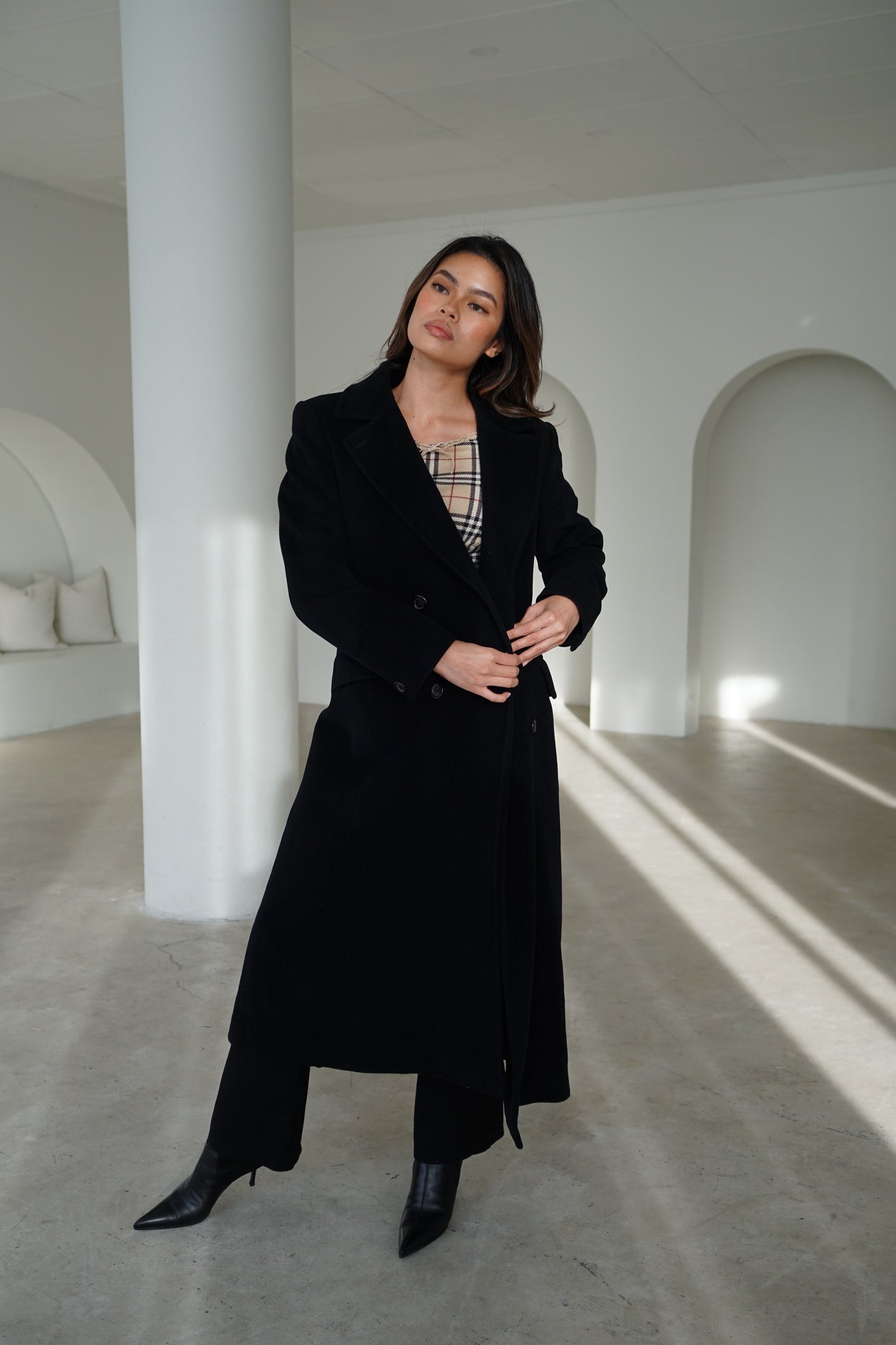 Sportmax Double Breasted Cashmere Wool Blend Coat