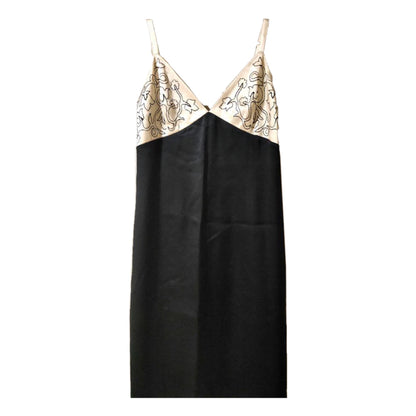 Fendi Silk Embroidered Bralette Slip Midi Dress