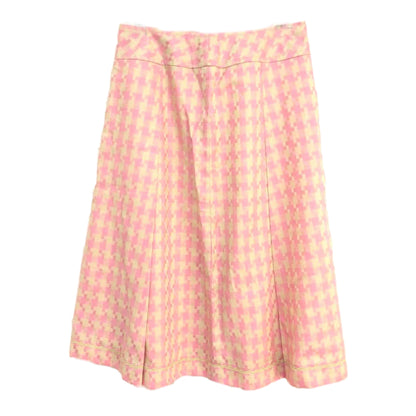 Chloe Houndstooth Mock Fold Neck Flare Skirt Suit Set