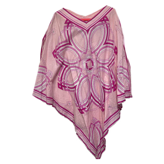 Emilio Pucci Abstract Print Cotton Poncho Swim Coverup Dress Tunic