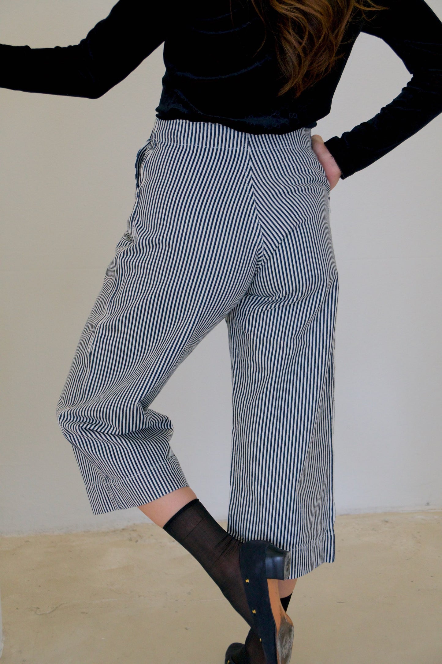 Beams Stripe Tie Culotte Sailor Pants