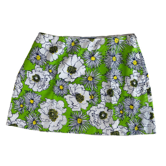 Prada Floral Low Rise Mini Skirt