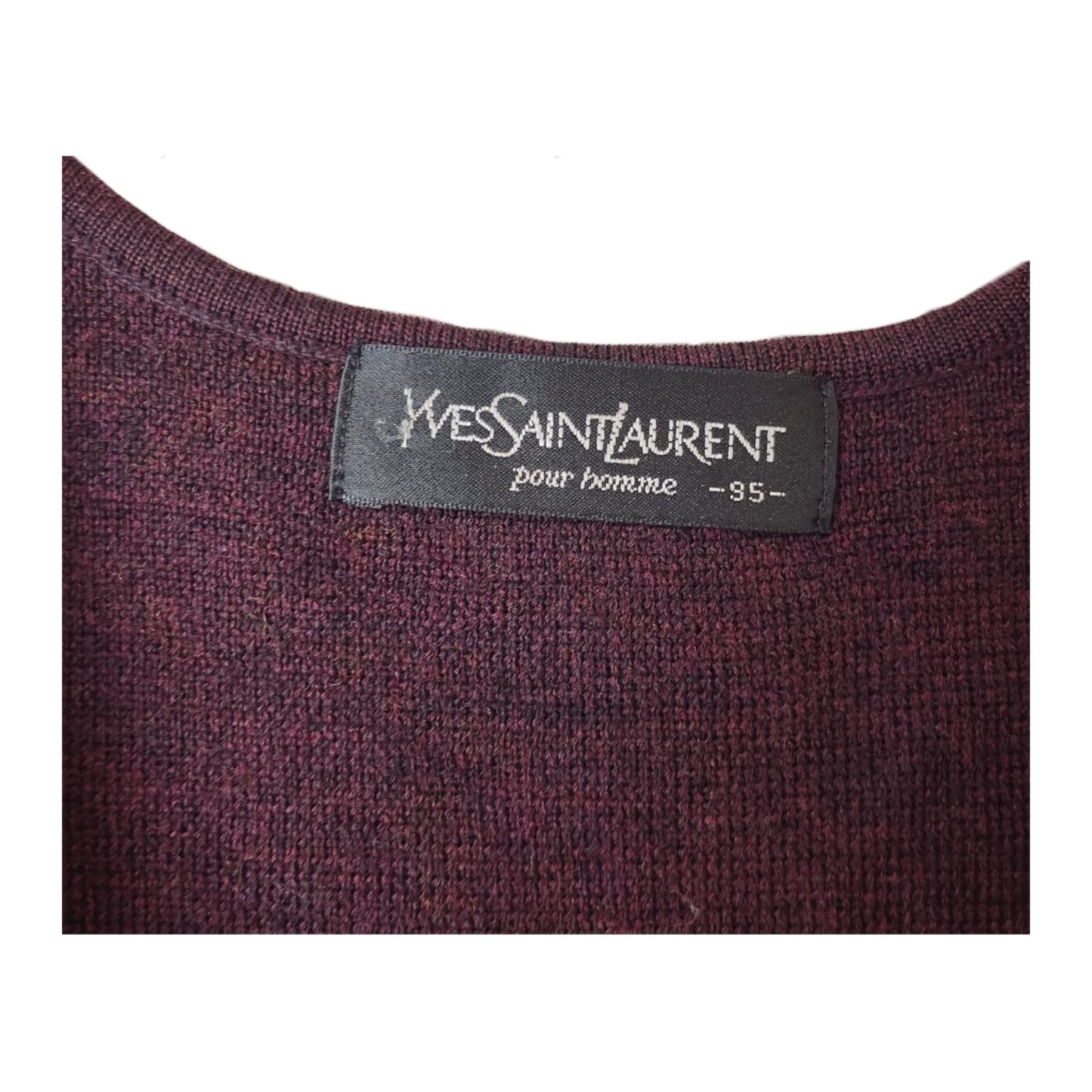 Yves Saint Laurent Homme Logo Knit Button Down V Neck Vest