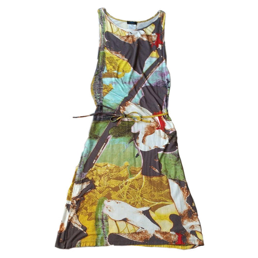 Christian Lacroix Printed Bodycon Midi Belt Dress