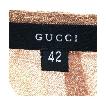 Gucci Glitter Sheer Abstract V Neck Lurex LS Top