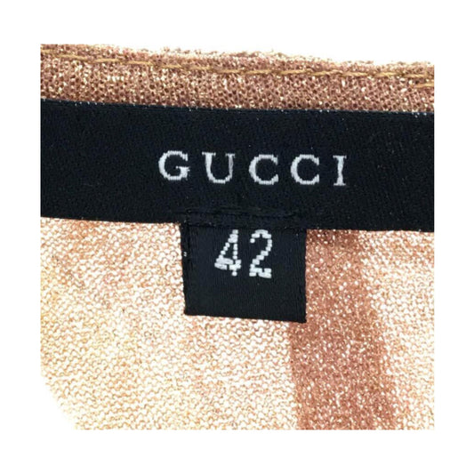 Gucci Glitter Sheer Abstract V Neck Lurex LS Top