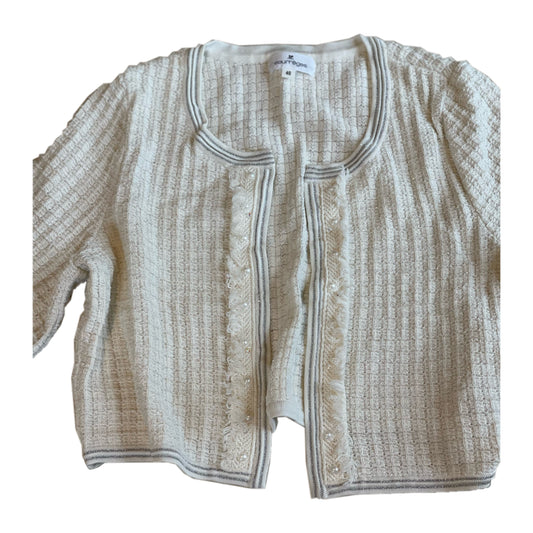 Courreges Tweed Balloon Sleeve Metallic Cardigan