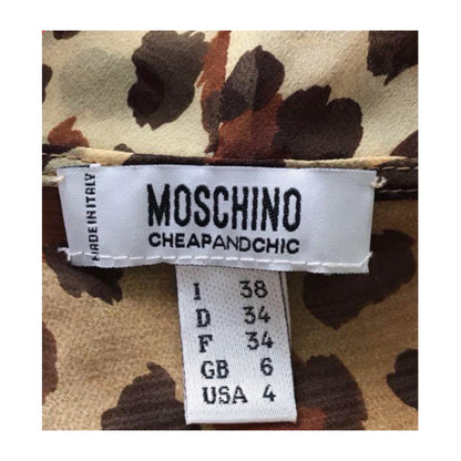 Moschino Cheap And Chic Leopard Frill Collar Button Down Sless Blouse