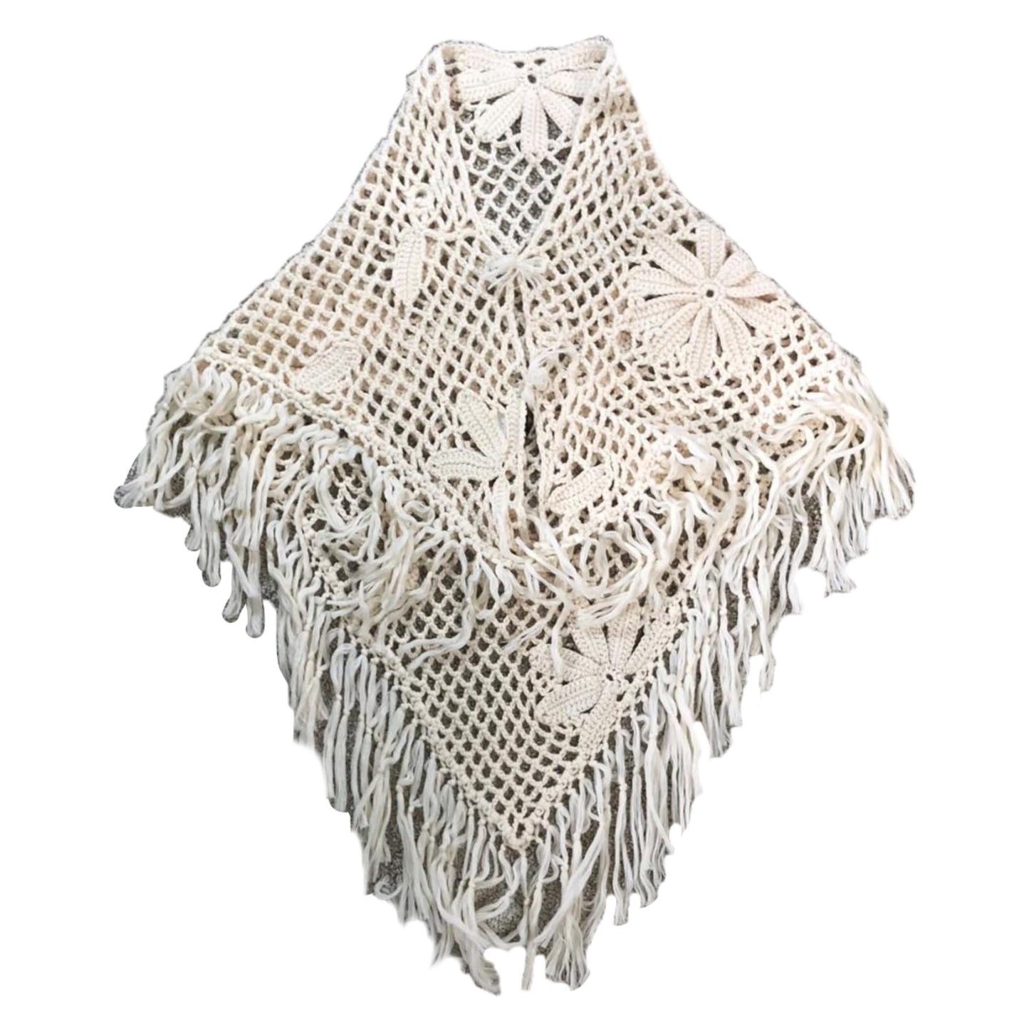 Roberto Cavalli Crochet Floral Poncho