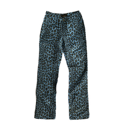 Fendi Blue Leopard Print High Waisted Jeans