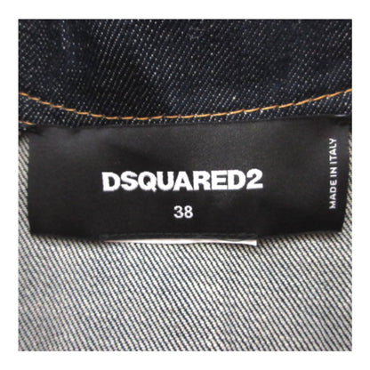 D   Squared2 Denim Cape w Gold Button Detail