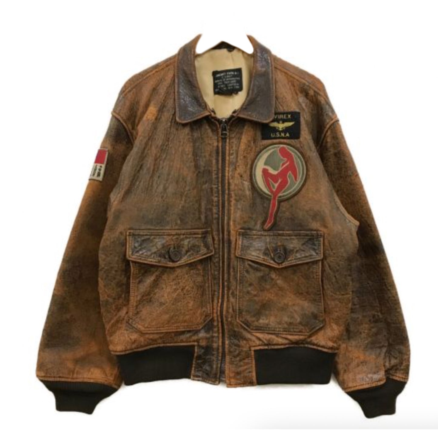 Avirex Leather G-1 Aviator Cracked Leather Jacket