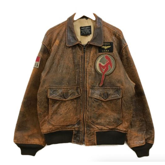 Avirex Leather G-1 Aviator Cracked Leather Jacket