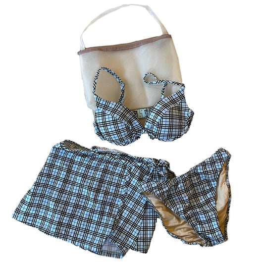 Burberry Blue Label Checkered 3 PC Bikini Set