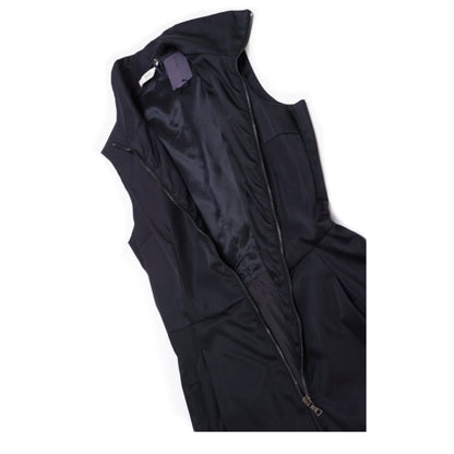Prada Nylon Mock Neck Zip Down Sless Babydoll Dress