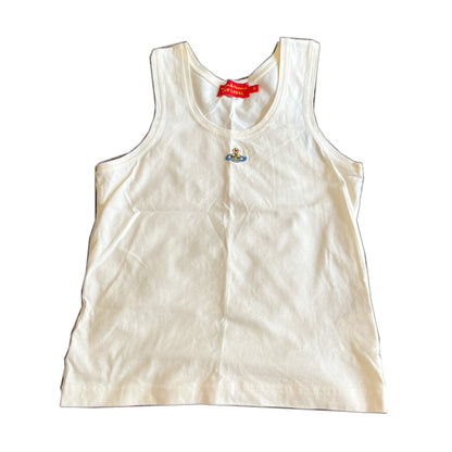 Vivienne Westwood Pastel Yellow Tank Top W Orbit Logo