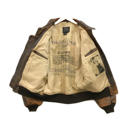 Avirex Leather G-1 Aviator Cracked Leather Jacket