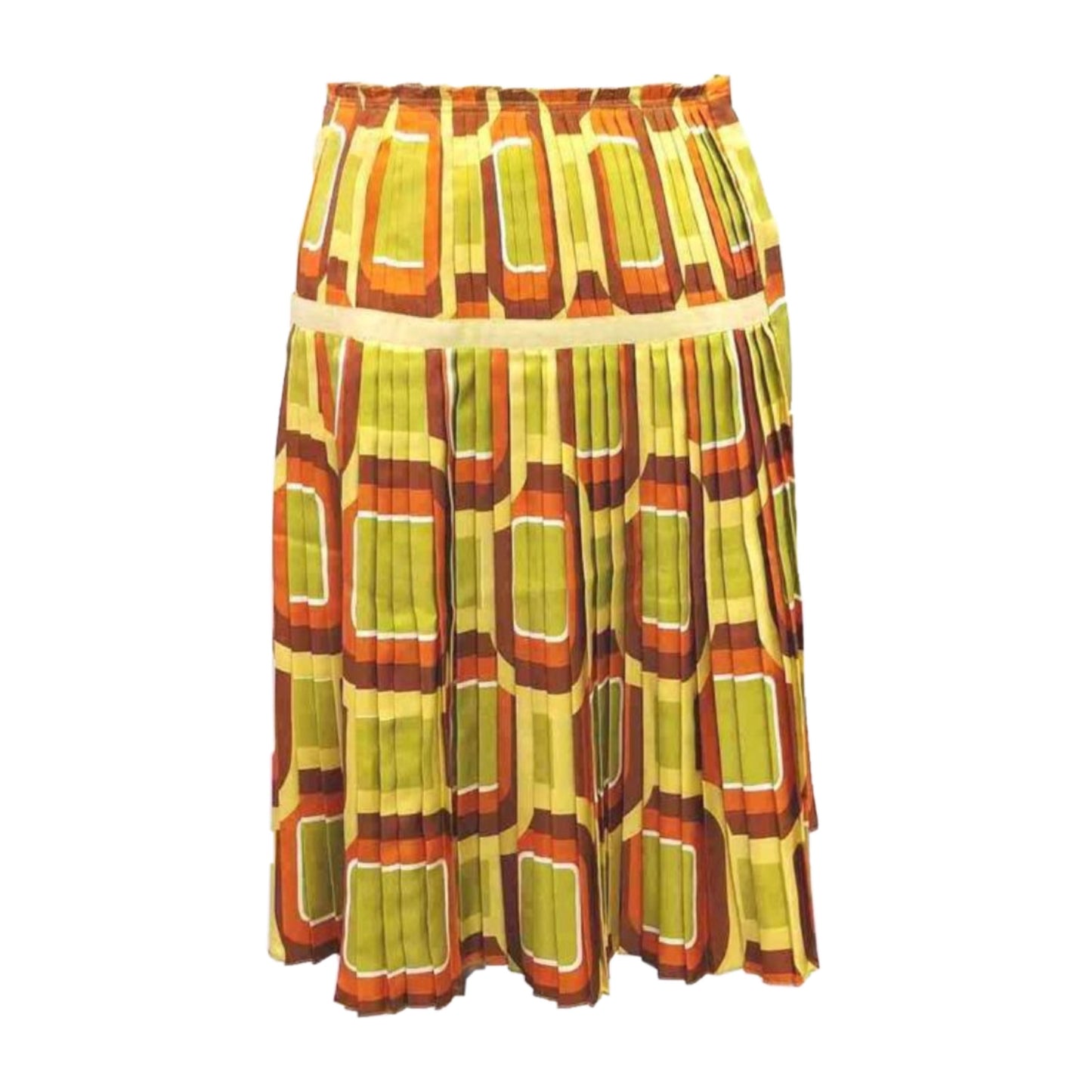 Prada Tile Print Silk Skirt