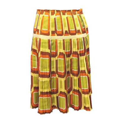 Prada Tile Print Silk Skirt