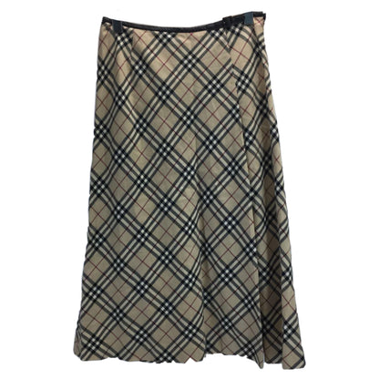Burberry London Nova Check Mini Buckle Midi Skirt