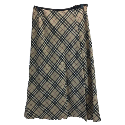 Burberry London Nova Check Mini Buckle Midi Skirt