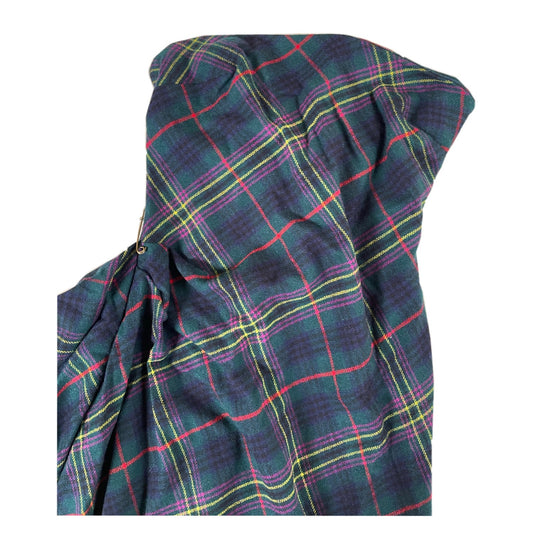 Ralph Lauren Tartan Wool Scarf Sless Maxi Dress