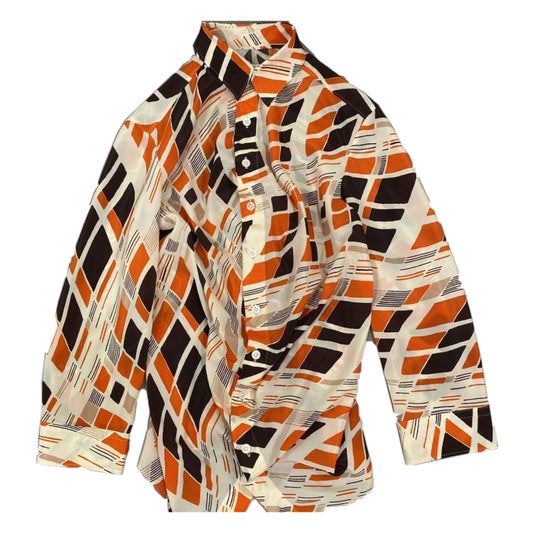 Junya Watanabe Comme Des Garcons Mosaic Tile Print Button Down Blouse