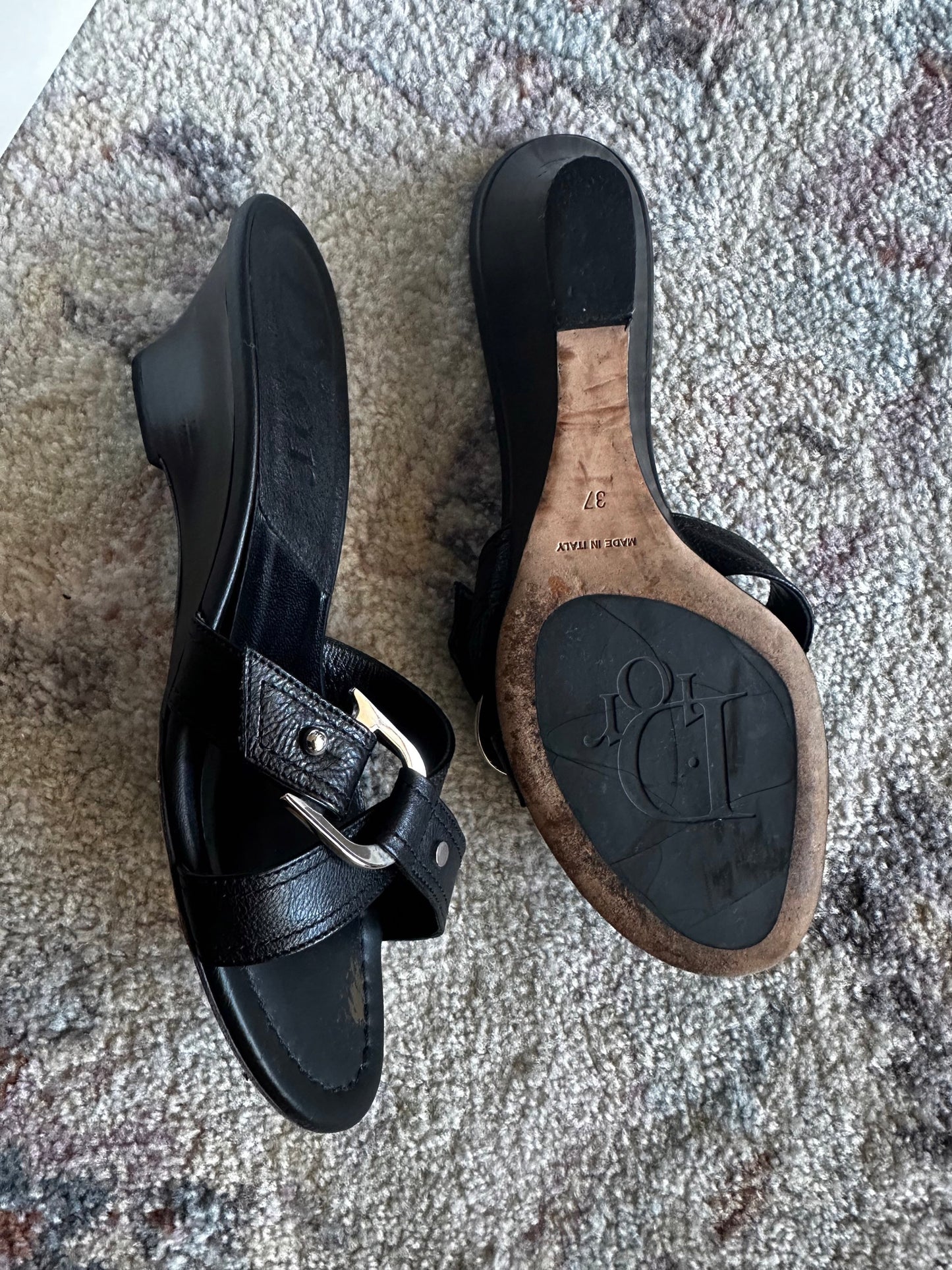 Christian Dior Buckle Wedge Sandals