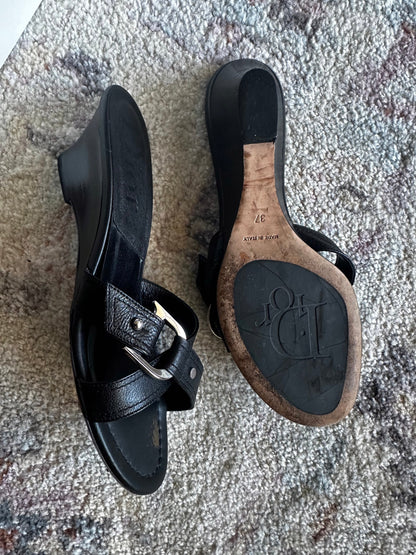 Christian Dior Buckle Wedge Sandals