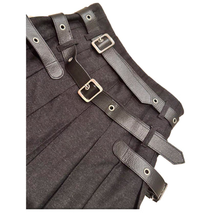 Dolce & Gabbana Triple Buckle Pleated Mini Skirt