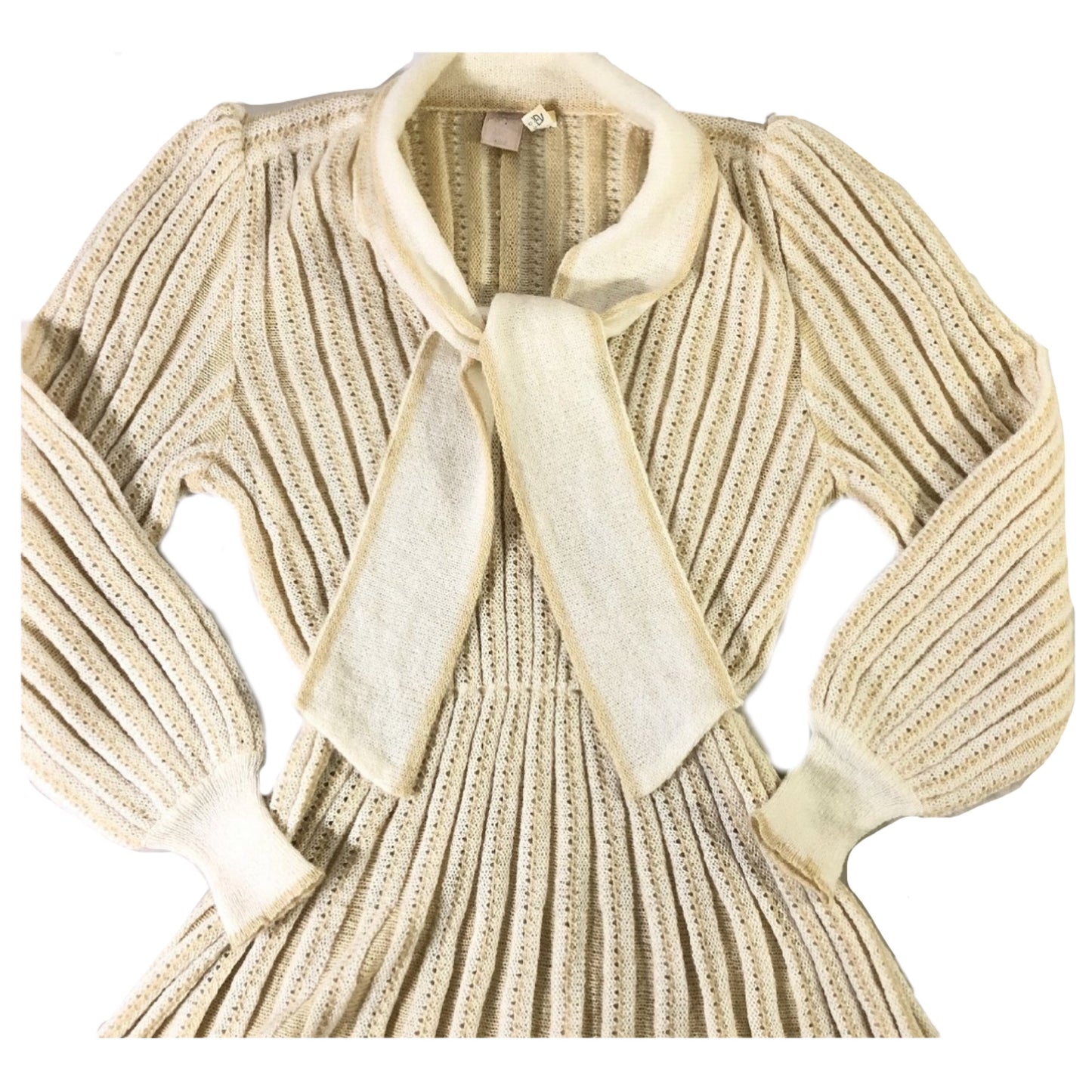Nina Ricci Knit Wool Blend LS Keyhole Dress