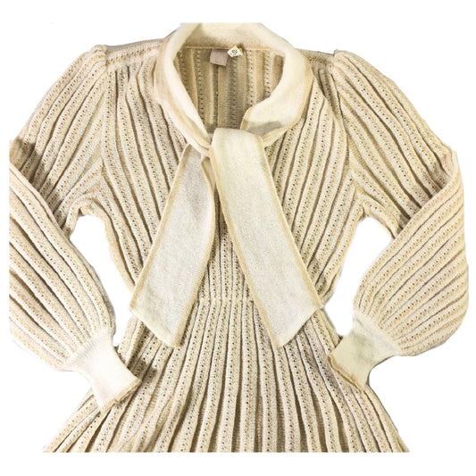 Nina Ricci Knit Wool Blend LS Keyhole Dress