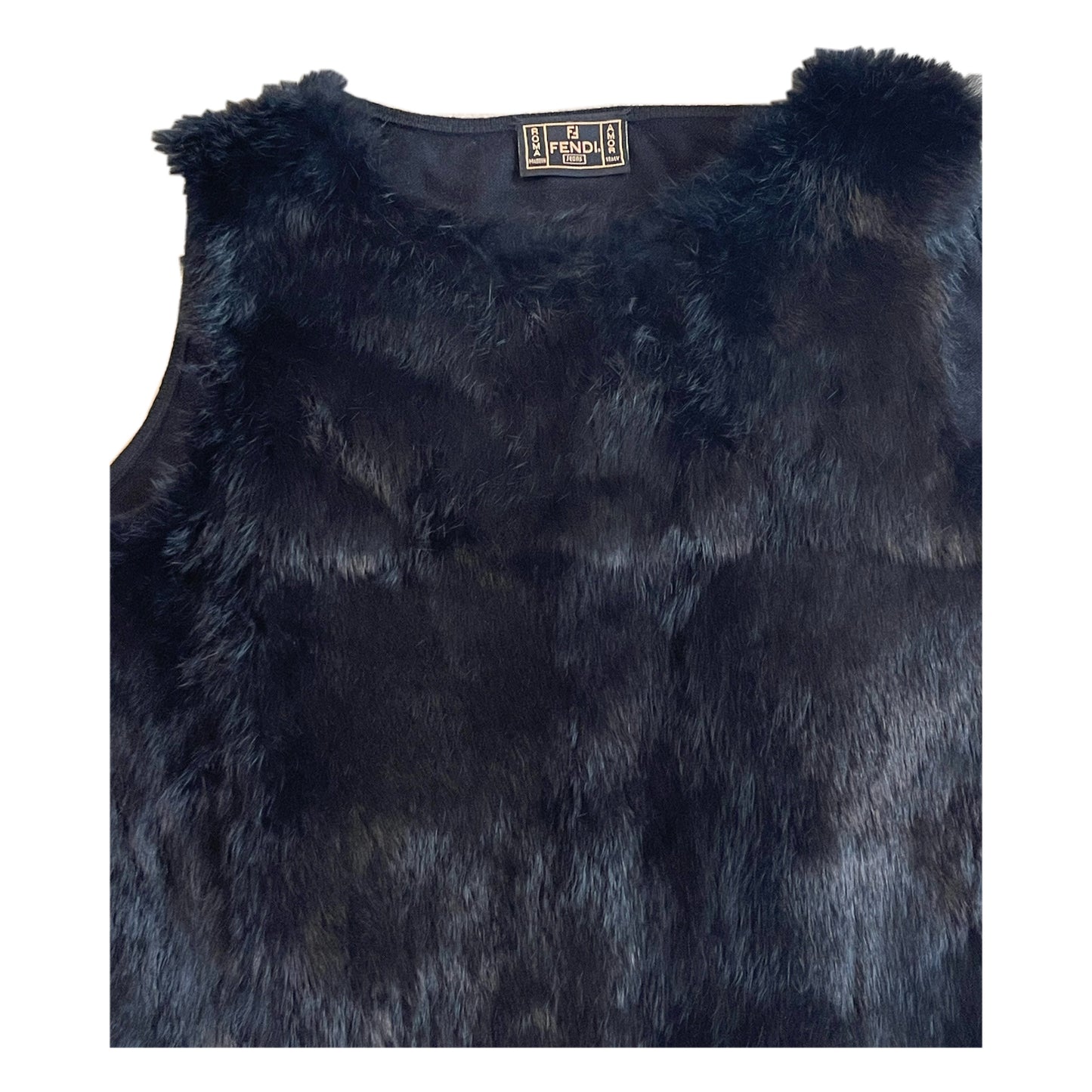 Fendi Fur Front Knit Tank Tie Top