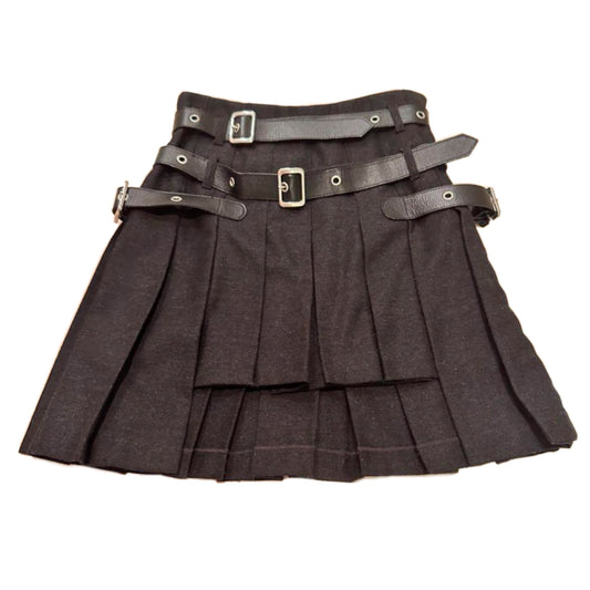 Dolce & Gabbana Triple Buckle Pleated Mini Skirt