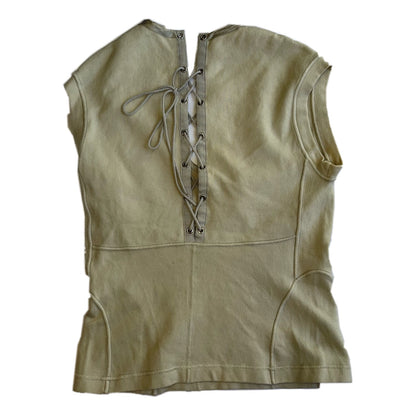 Prada Lace Up Embroidered Bustier Top