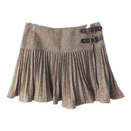 Burberry Pleated Multi Colour Tweed Mini Skirt