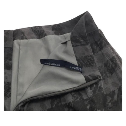 Burberry Check Silk Sketch Print Grey Skirt