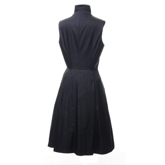 Prada Nylon Mock Neck Zip Down Sless Babydoll Dress
