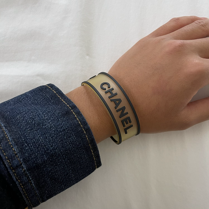 Chanel Rubber Logo Bangle Bracelet