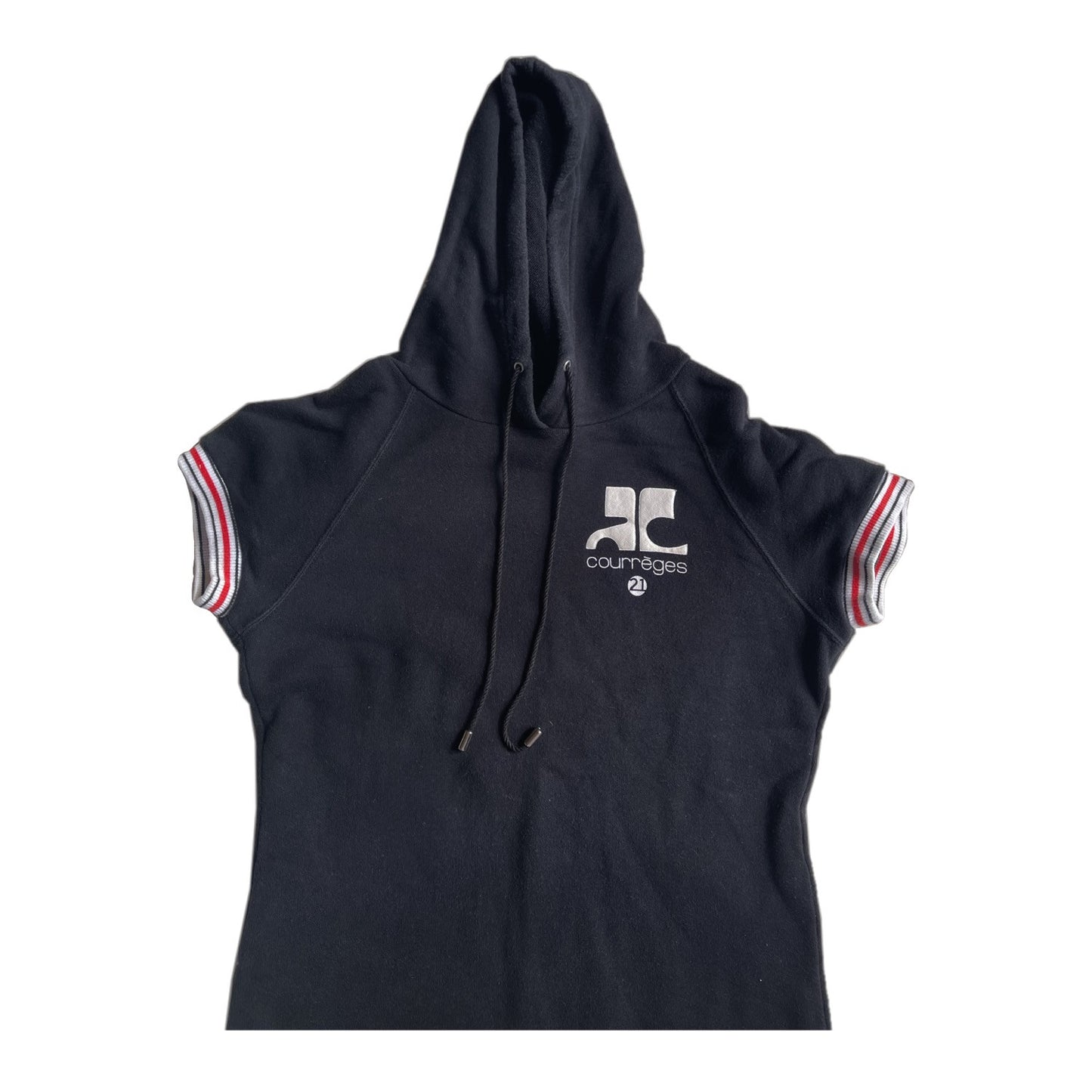 Courreges Short Sleeve Hoodie Mini Sports Dress