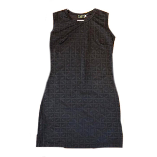 Fendi Zucca Logo Brown/Black Bodycon Dress