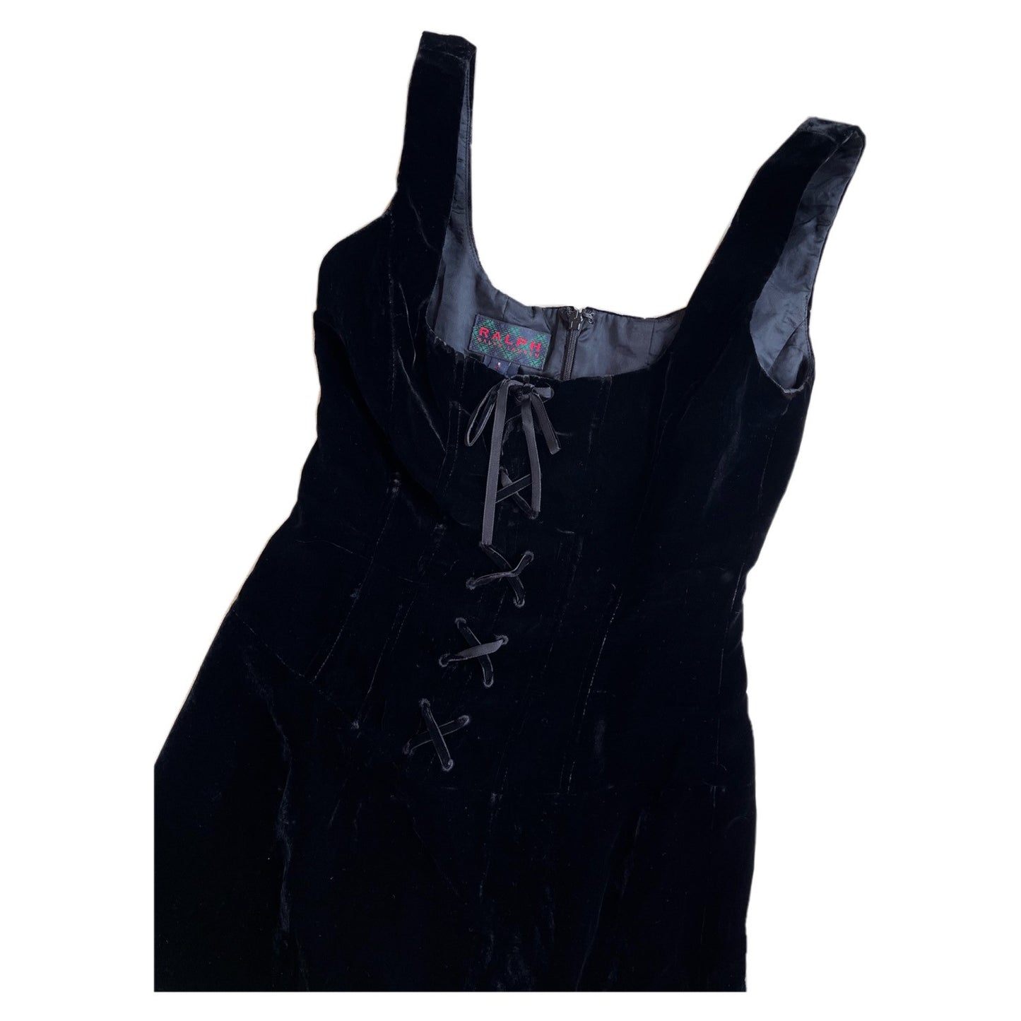 Ralph Lauren Velvet Lace Up Maxi Dress