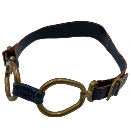 Loewe Double Metal Buckle Leather Waist Belt Sz S