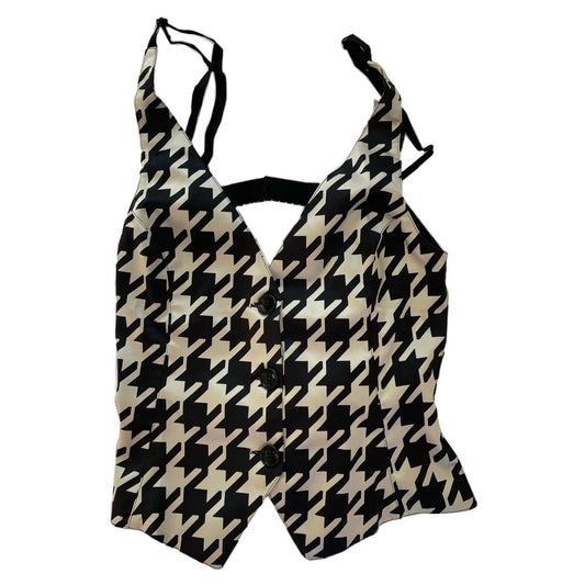 Dolce & Gabbana Houndstooth Silk Print Backless Vest Top