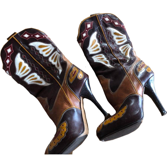 Dolce & Gabbana Cowboy High Heel Boots