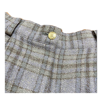 Balenciaga Gold Checkered Wool Bermuda Shorts