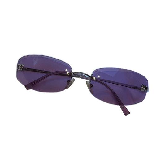 Chanel Rectangle CC Logo Purple Sunglasses
